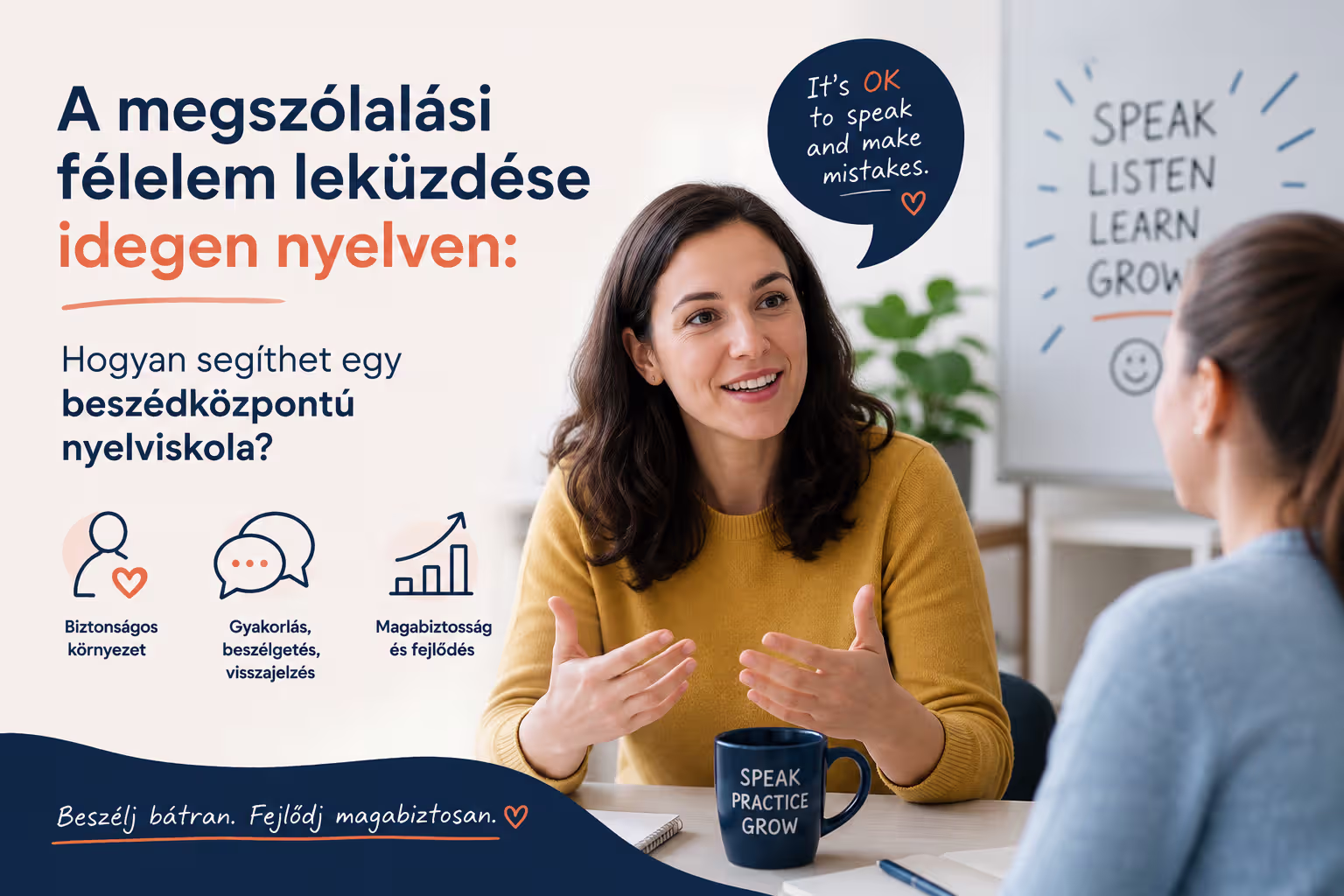 A megszólalási félelem leküzdése idegen nyelven: Hogyan segíthet egy beszédközpontú nyelviskola?